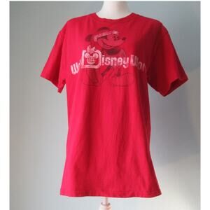Disneyland Resort Walt Disney World Mickey Mouse Christmas Red Tee Shirt Adult M
